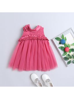 Many Frocks - Girls Pink Sleeveless Baby Party Dress