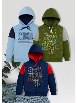 3PIN - Boys Multi-Color Printed Pull On Hoodies (Pack of 3)