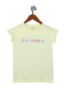 Monte Carlo - Girls Cotton Blend Printed Lemon Top