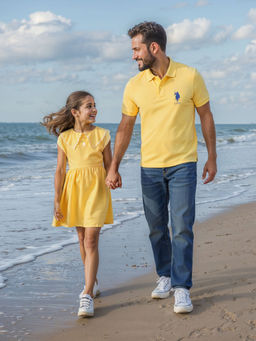 U.S. POLO ASSN. - Girls Embroidered Collar Pure Cotton Dress