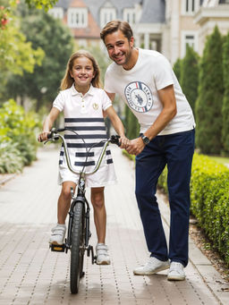 U.S. POLO ASSN. - Girls White Horizontal Striped Skater Dress