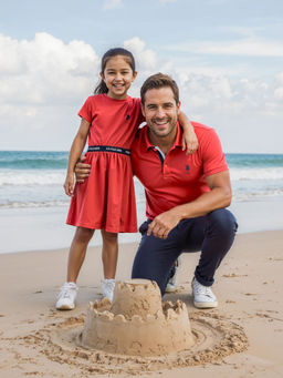 U.S. POLO ASSN. - Girls Red Solid Fit and Flare Dress
