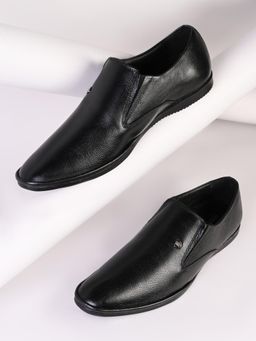REGAL - Black Men Classic Leather Slip On Loafers