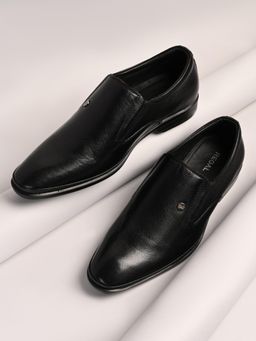 REGAL - Black Men Basic Leather Slip On Loafers