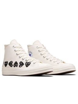 Converse - Unisex Converse x PLAY Comme des Garcons White Mid Top Sneakers