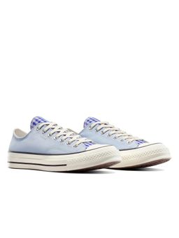 Converse - Unisex Chuck 70 Chambray and Gingham Blue Low Top Sneakers