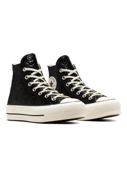 Converse - Women Chuck Taylor All Star Lift Platform Crinkled Leather Black High Top Sneakers