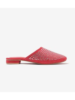 Pair ie Tales - Crystal Slide-In Mules - Red