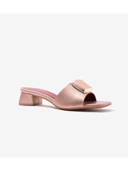 Pair ie Tales - Embellished Detail Block Heels - Peach