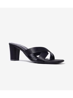 Pair ie Tales - Cross Strap Block Heels - Black