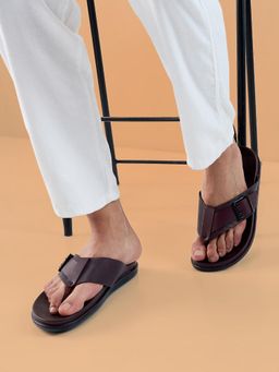 Imperio - Brown Men Leather Comfort Sandals