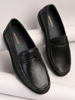 Imperio - Black Men Light Weight Super Soft Leather Slip On Loafers