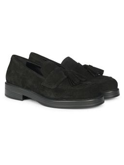 Saint G - Women Black Leather Tassel Moccasins