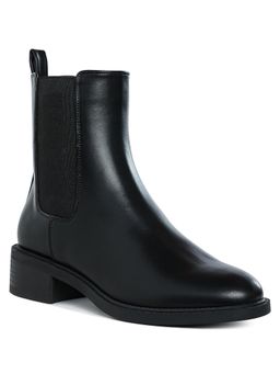 London Rag - Women Black Stacked Heel Chelsea Boots