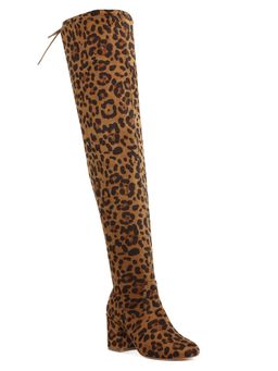 London Rag - Women Brown Minimal Drawstring Detail Knee-High Casual Boots