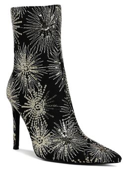 London Rag - Black Sequin Embellished Stiletto Casual Boots