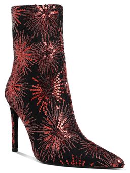 London Rag - Red Sequin Embellished Stiletto Casual Boots