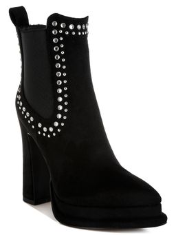 London Rag - Black Studs Embellished High Casual Boots