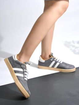 Shoetopia - Grey Smart Casual Sneakers For Women