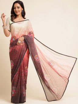 Kasee - Women Printed Saree with Unstitched Blouse
