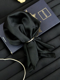 PELUCHE - Beautiful Floral Pocket Square For Men Black