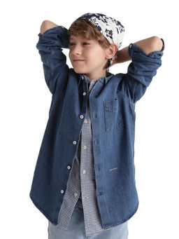 RARE ONES - Boys Blue Cotton Blend Shirt