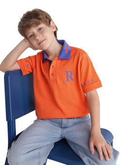 RARE ONES - Boys Orange Cotton Blend Polo T-Shirt