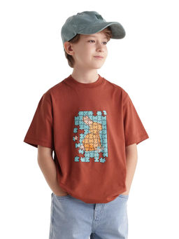 RARE ONES - Boys Rust Cotton Blend T-Shirt