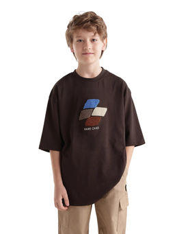 RARE ONES - Boys Brown Cotton T-Shirt