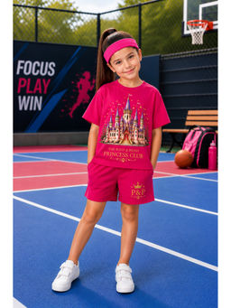 THE PONY & PEONY CO. - Unisex Pink Cotton T-Shirt with Shorts