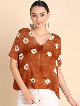 Maaesa - White Hand Dyed Rayon Top