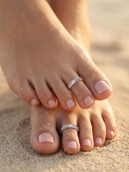 Ornate Jewels - 925 Silver Textured Elegance Adjustable Bichiya Toe Rings