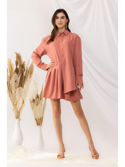 Kovet - Coral Rose Shirt Dress