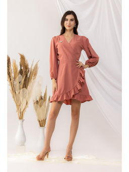 Kovet - Coral Rose Wrap Dress