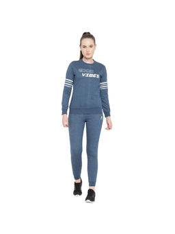 Off Limits - Navy Blue Women's Round Neck Regular Fit Tracksuit