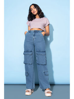 FREAKINS - Cargo Straight Jeans