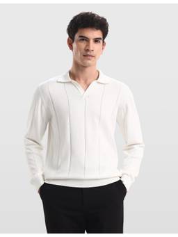 Arrow Sports - White Men's Textured Regular Fit Sweater
