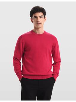 Arrow Sports - Red Men's Solid Regular Fit Sweater