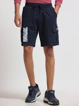 ARDEUR ZEAL IN YOU - Men's Navy Relaxed Fit Cotton Blend Cargo Shorts