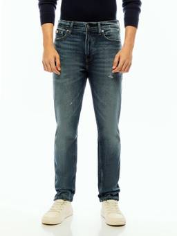 Calvin Klein - Blue Mid-Wash Regular Fit Mid Rise Jeans