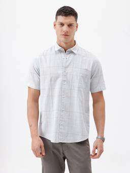Crocodile - Mens Blue Casual Checks Shirt