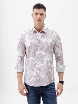 Crocodile - Men Pink Casual Floral Shirt