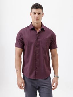 Crocodile - Men Purple Casual Solid Shirt