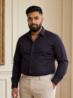 Subtract - Wine Men Stretch Plus Size Slim Fit Formal Shirt