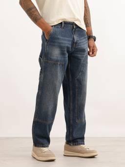 WROGN - Blue Classic Loose Fit Carpenter Denim Jeans