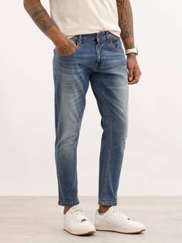 WROGN - Blue Faded Slim Crop Denim Jeans