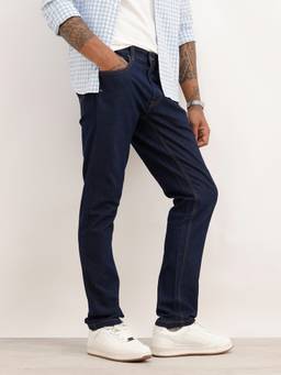 WROGN - Blue Solid Slim Fit Denim Jeans