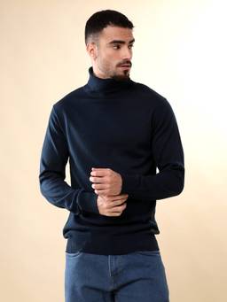 WROGN - Prime Navy Turtle Neck Sweater