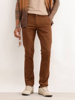 WROGN - Brown Solid Slim Fit Trouser