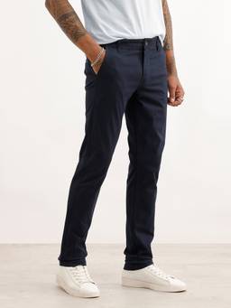 WROGN - Navy Blue Slim Fit Solid Trouser